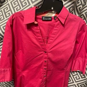 New York & Company 7th Avenue Design Studio Fuchsia button down shirt